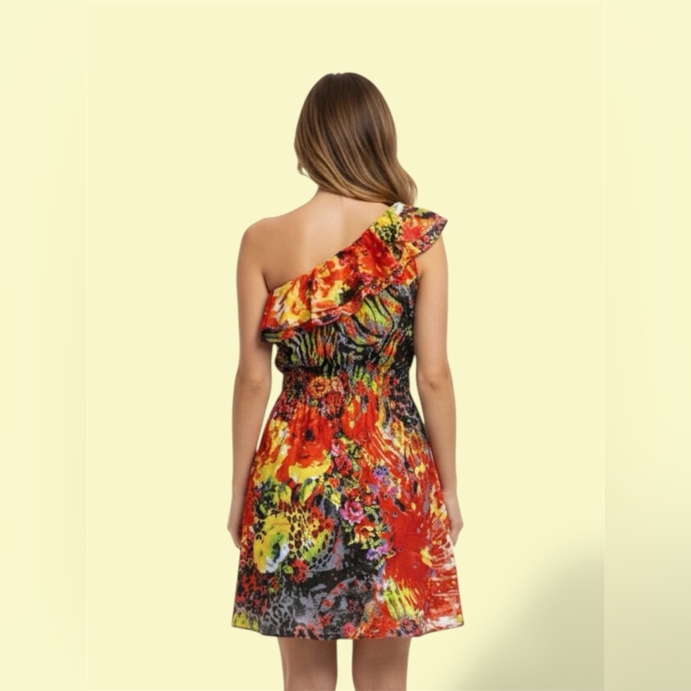 Vibrant One-Shoulder Dress - Picture 2 of 4